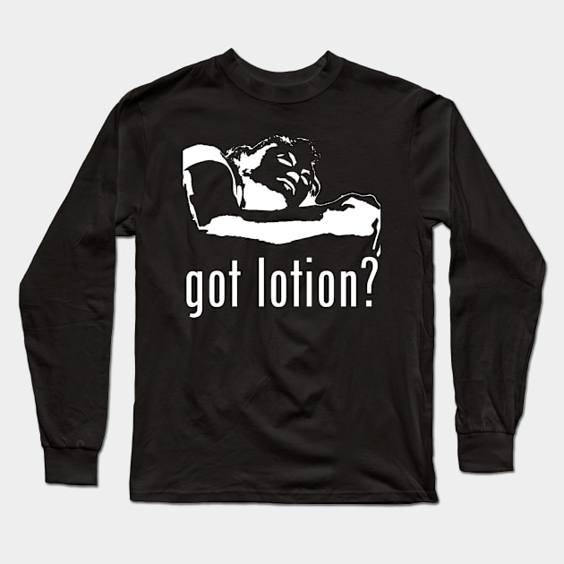 Got Lotion? Buffalo Bill (White) Long Sleeve T-Shirt by Zombie Squad Clothing